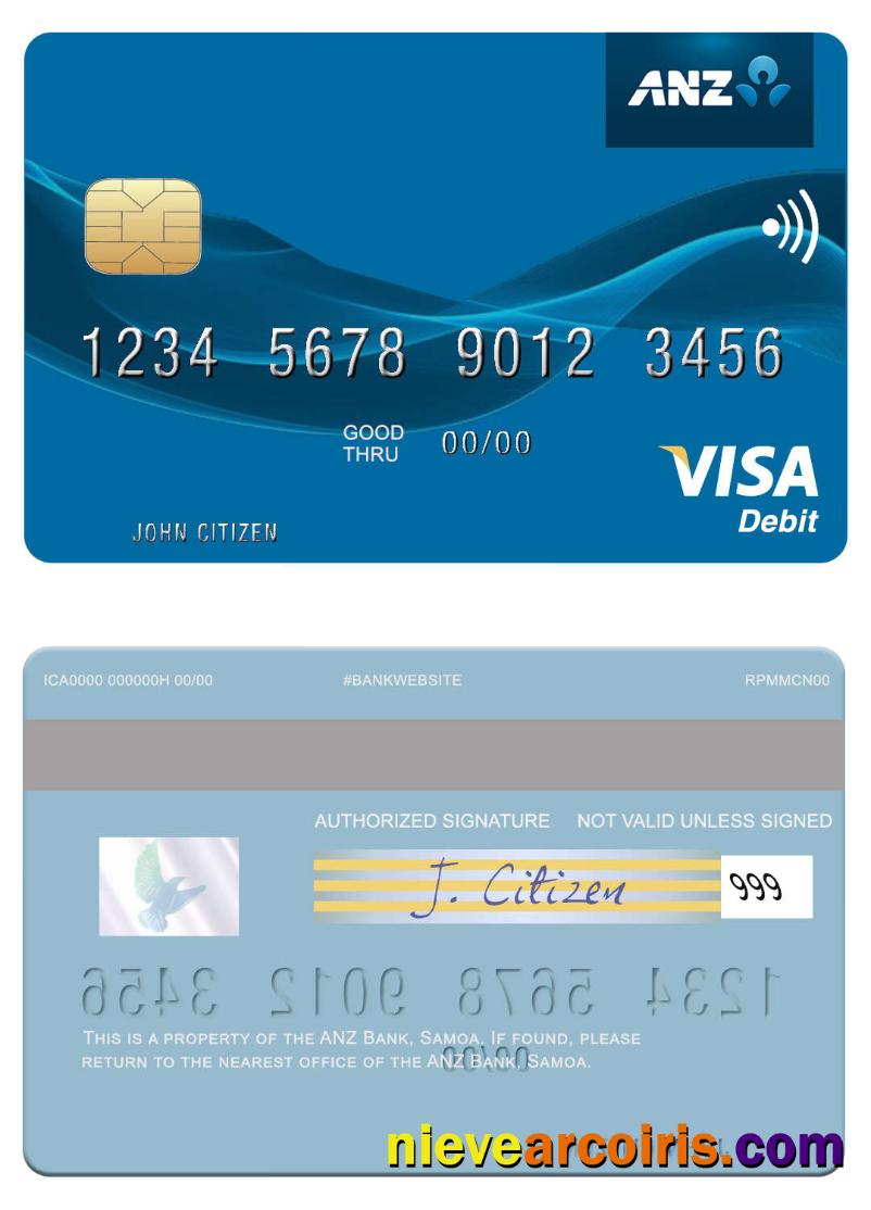 Samoa ANZ Bank visa debit card